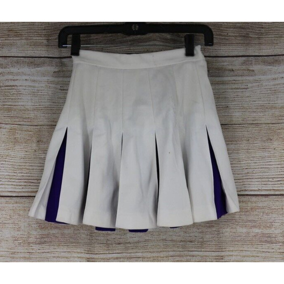 VINTAGE Cheerleader Womens Size Small Pleated Skirt & Knit Sweater Set Purple - Picture 9 of 14